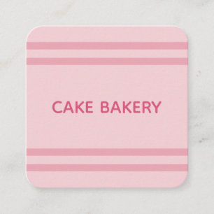 Moderne Eenvoudige Bakkerij Bedrijfskaart I Roze Vierkante Visitekaartje