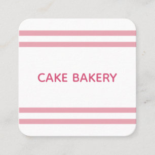 Moderne Eenvoudige Bakkerij Bedrijfskaart I Roze W Vierkante Visitekaartje