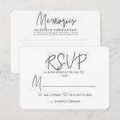 Moderne eenvoudige beelden met minimale herinnerin RSVP kaartje (Voorkant / Achterkant)