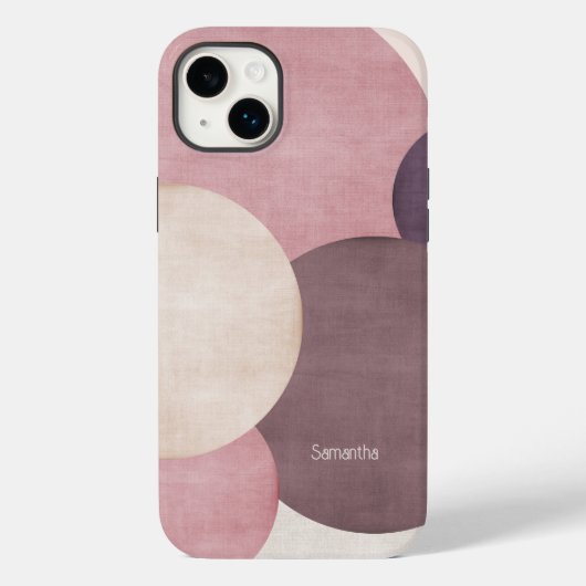 Moderne Eenvoudige Beige & Brown Cirkel Telefoon / Case-Mate iPhone Case (Achterkant)