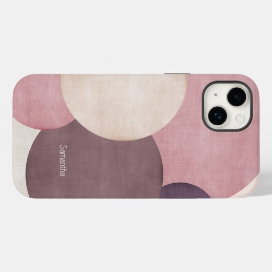 Moderne Eenvoudige Beige & Brown Cirkel Telefoon / Case-Mate iPhone Case (Achterkant (horizontaal))