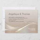 Moderne Eenvoudige Beige Huwelijksreceptie Kaart (Voorkant)