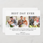 Moderne, eenvoudige beste dag ooit 3 Foto Bedankkaart (Voorkant / Achterkant)