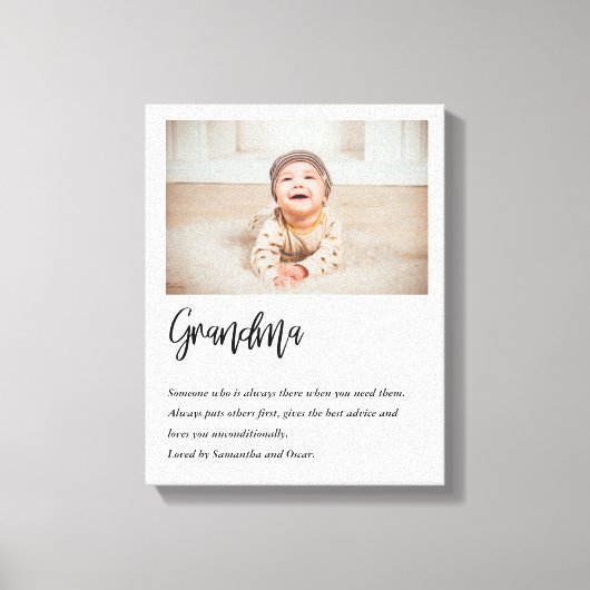 Moderne, eenvoudige beste grootmoeder ooit canvas afdruk (Voorkant)
