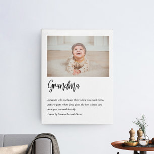 Moderne, eenvoudige beste grootmoeder ooit canvas afdruk