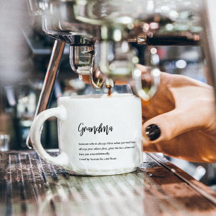 Moderne, eenvoudige beste grootmoeder ooit espresso kop