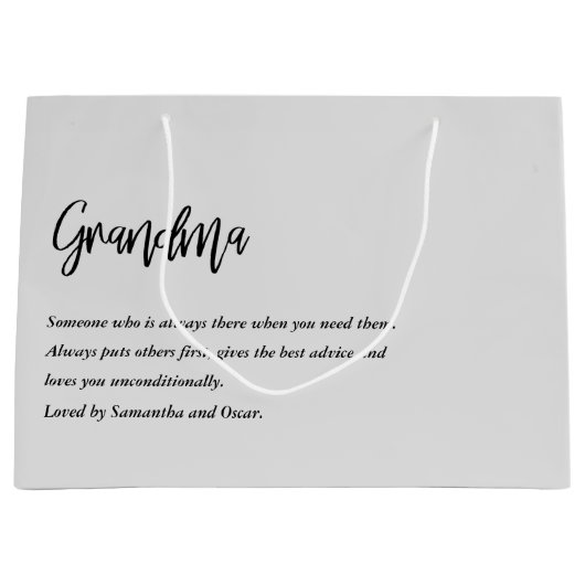 Moderne, eenvoudige beste grootmoeder ooit groot cadeauzakje (Voorkant)