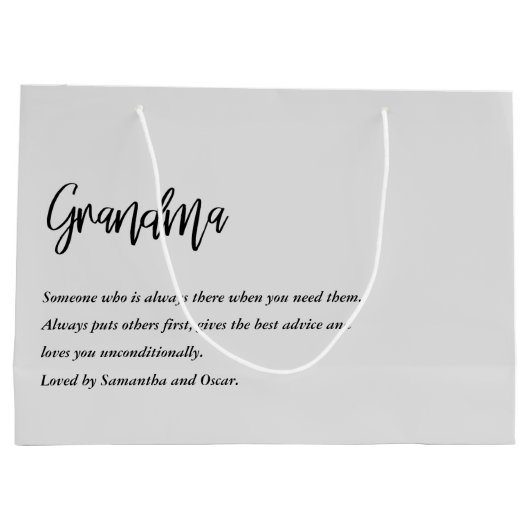 Moderne, eenvoudige beste grootmoeder ooit groot cadeauzakje (Achterkant)