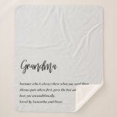 Moderne, eenvoudige beste grootmoeder ooit sherpa deken (Voorkant)