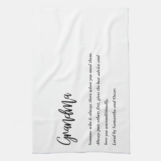 Moderne, eenvoudige beste grootmoeder ooit theedoek (Verticaal)