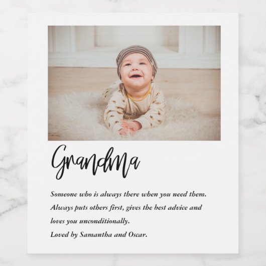 Moderne, eenvoudige beste grootmoeder ooit wijn etiket (Enkel label)