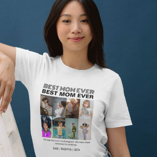 Moderne Eenvoudige Beste Moeder Ooit 8 Foto T-shirt