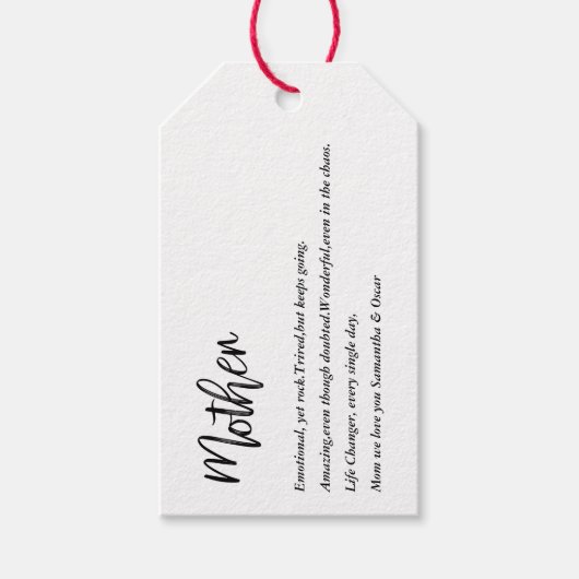 Moderne, eenvoudige beste moeder ooit cadeaulabel (Voorkant)