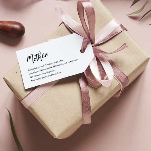 Moderne, eenvoudige beste moeder ooit cadeaulabel