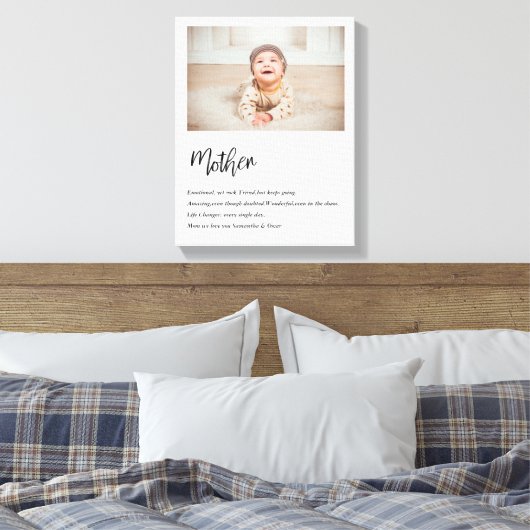 Moderne, eenvoudige beste moeder ooit canvas afdruk (Insitu (Slaapkamer))