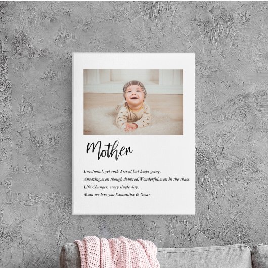 Moderne, eenvoudige beste moeder ooit canvas afdruk