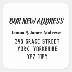 Moderne Eenvoudige Bewegende Aankondiging Vierkant Vierkante Sticker