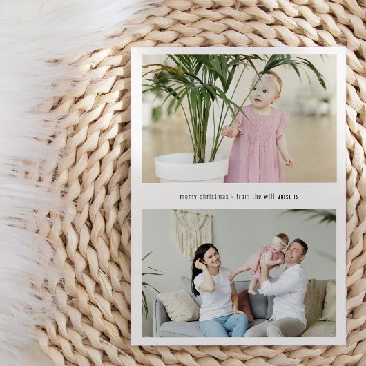 Moderne Eenvoudige bewerkbare kerstfeestelijke dri Feestdagenkaart