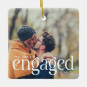 Moderne Eenvoudige bewerkbare Kleur Betrokken 2 Fo Keramisch Ornament (Voorkant)