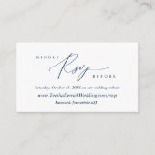 Moderne eenvoudige blauw-marinesollingsprogramma,  informatiekaartje (Voorkant)