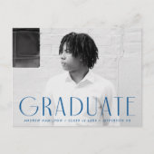 Moderne Eenvoudige Blauwe Fotogradatie Partij Uitnodiging Briefkaart (Voorkant)