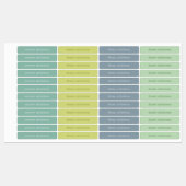 Moderne eenvoudige blauwe groene waterdichte naaml labels (Vel)
