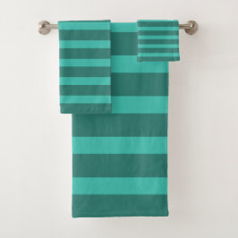 Moderne Eenvoudige blauwe Marine Twee Tone Stripe  Bad Handdoek