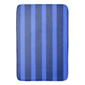 Moderne Eenvoudige blauwe Marine Twee Tone Stripe Badmat (Voorkant Verticaal)