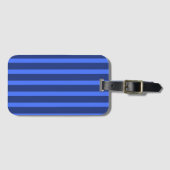 Moderne Eenvoudige blauwe Marine Twee Tone Stripe  Bagagelabel (Voorkant (horizontaal))