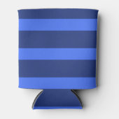 Moderne Eenvoudige blauwe Marine Twee Tone Stripe  Blikjeskoeler (Voorkant)