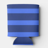 Moderne Eenvoudige blauwe Marine Twee Tone Stripe  Blikjeskoeler (Achterkant)