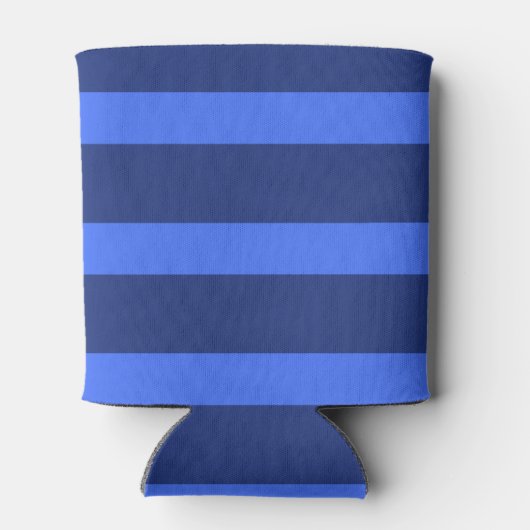 Moderne Eenvoudige blauwe Marine Twee Tone Stripe Blikjeskoeler (Achterkant)