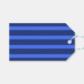 Moderne Eenvoudige blauwe Marine Twee Tone Stripe  Cadeaulabel (Voorkant (Horizontaal))