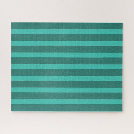 Moderne Eenvoudige blauwe Marine Twee Tone Stripe  Legpuzzel (Horizontaal)