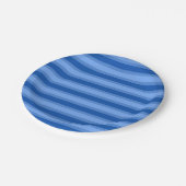 Moderne Eenvoudige blauwe Marine Twee Tone Stripe Papieren Bordje (Gekanteld)
