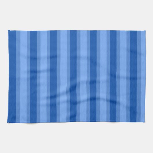 Moderne Eenvoudige blauwe Marine Twee Tone Stripe  Theedoek (Horizontaal)