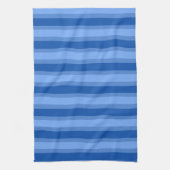 Moderne Eenvoudige blauwe Marine Twee Tone Stripe  Theedoek (Verticaal)