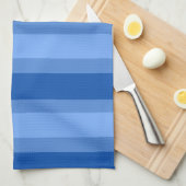 Moderne Eenvoudige blauwe Marine Twee Tone Stripe  Theedoek (Quarter Fold)
