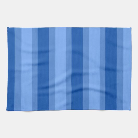 Moderne Eenvoudige blauwe Marine Twee Tone Stripe  Theedoek (Horizontaal)