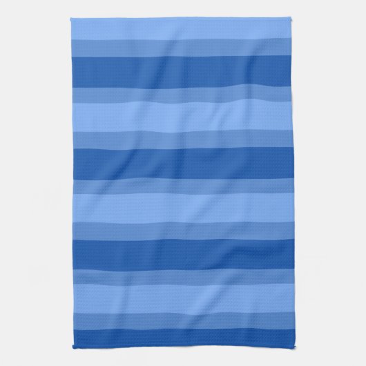 Moderne Eenvoudige blauwe Marine Twee Tone Stripe  Theedoek (Verticaal)