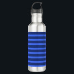 Moderne Eenvoudige blauwe Marine Twee Tone Stripe  Waterfles<br><div class="desc">Moderne Eenvoudige blauwe Marine Twee Tone Stripe naam</div>