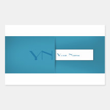 Moderne eenvoudige blauwe monogram naam