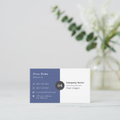 Moderne, eenvoudige blauwe professionele Logo Visitekaartje (Staand voorkant)