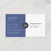 Moderne, eenvoudige blauwe professionele Logo Visitekaartje (Voorkant)