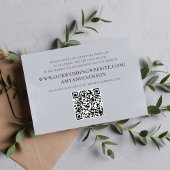 Moderne, eenvoudige blauwe QR-code website met min RSVP Kaartje
