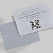 Moderne, eenvoudige blauwe QR-code website met min RSVP Kaartje