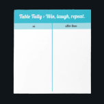 Moderne Eenvoudige Blauwe Witte Bunco Tally Notitieblok<br><div class="desc">Voeg stijl en plezier toe aan je spelavond met dit blauw-witte Bunco tafelblad. Ontworpen voor Bunco-spelers, het is gemakkelijk te lezen, gemakkelijk te scoren en houdt je spel georganiseerd. Het leuke Bunco-gezegde ‘Win, Laugh, Repeat’ zorgt ervoor dat de sfeer licht blijft en de concurrentie vriendelijk is. Perfect voor dames Bunco...</div>