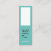 Moderne, eenvoudige, blauwgroen elegante, minimale mini visitekaartje (Voorkant)