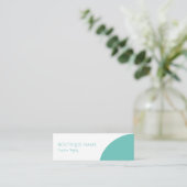 Moderne eenvoudige Blauwgroen lichte kleurenblok B Mini Visitekaartje (Staand voorkant)