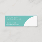 Moderne eenvoudige Blauwgroen lichte kleurenblok B Mini Visitekaartje (Achterkant)